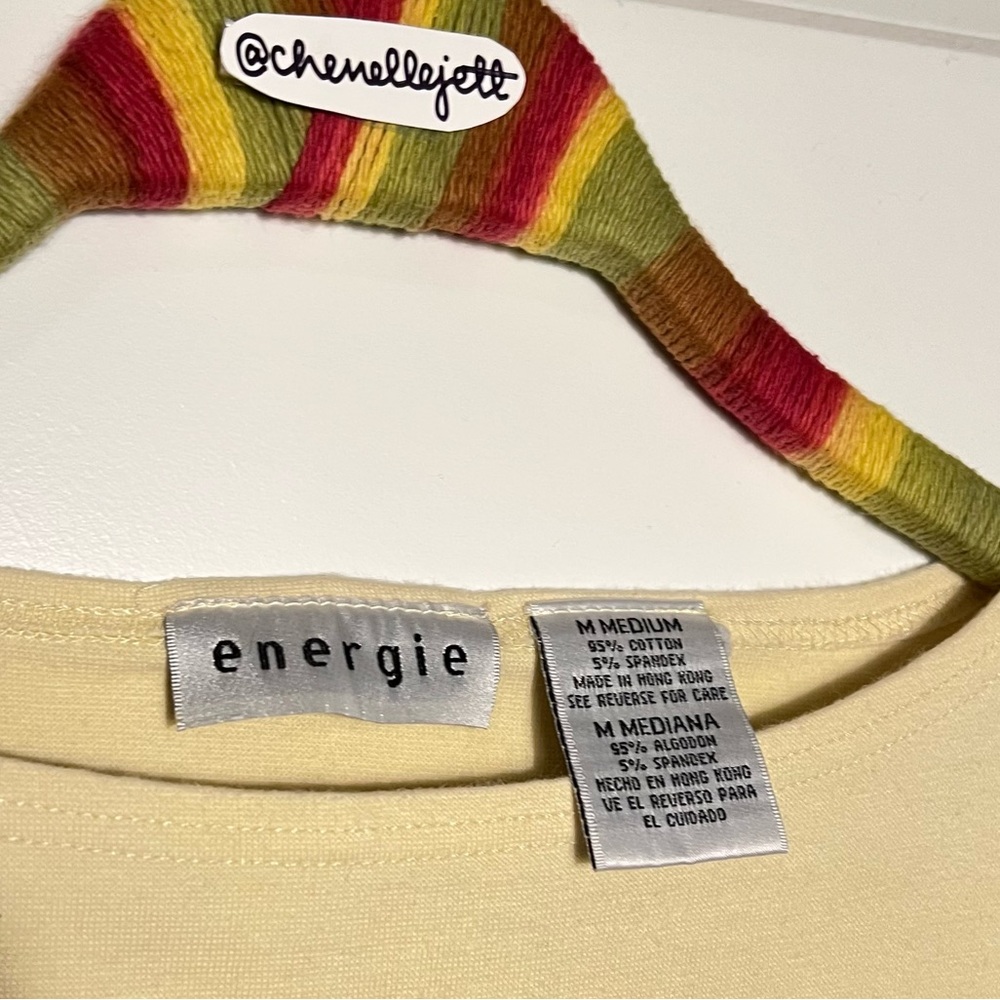 Energie Light Yellow Cropped Tank